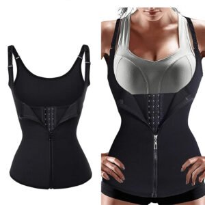 Body shaping clothes zipper three-breasted women's suspenders abdomen fitness clothes sweat clothes yoga waist sweat clothes